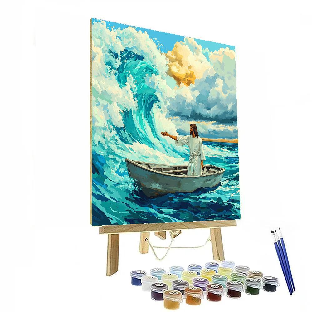Jesus And The Storm Calmed At Sea Paint by numbers kits
