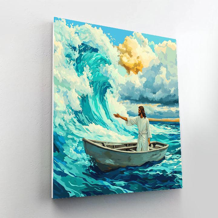 Jesus And The Storm Calmed At Sea Paint by numbers kits