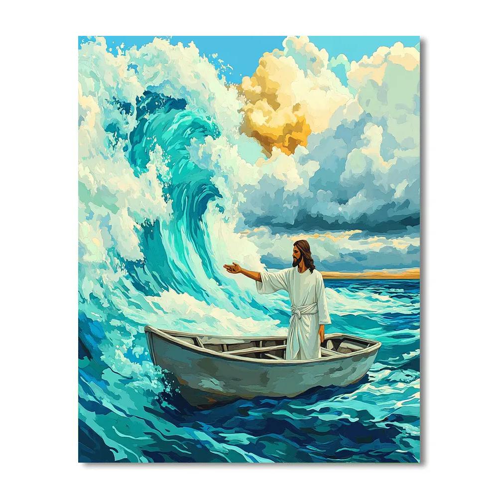 Jesus And The Storm Calmed At Sea Paint by numbers kits