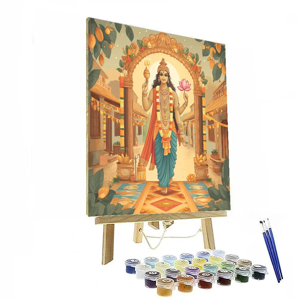 Vishnu Protecting The Village Threshold Numbered painting kits