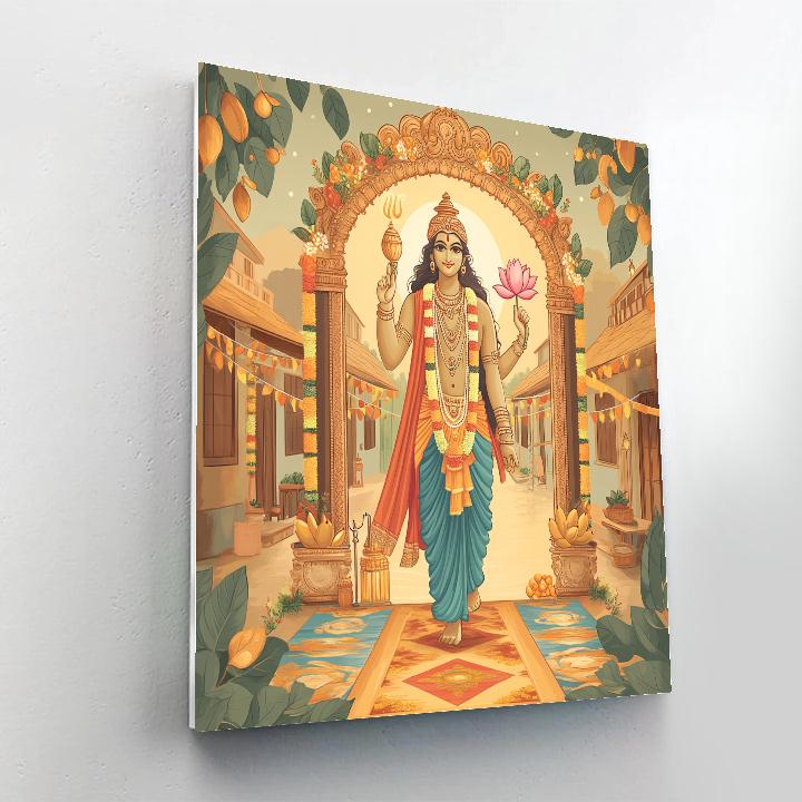 Vishnu Protecting The Village Threshold Numbered painting kits