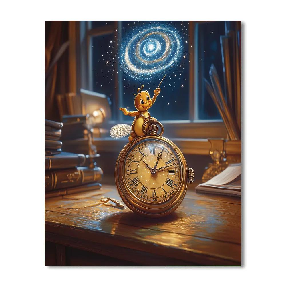 Jiminy Cricket Pocket Watch Galaxy Glow DIY paint by numbers