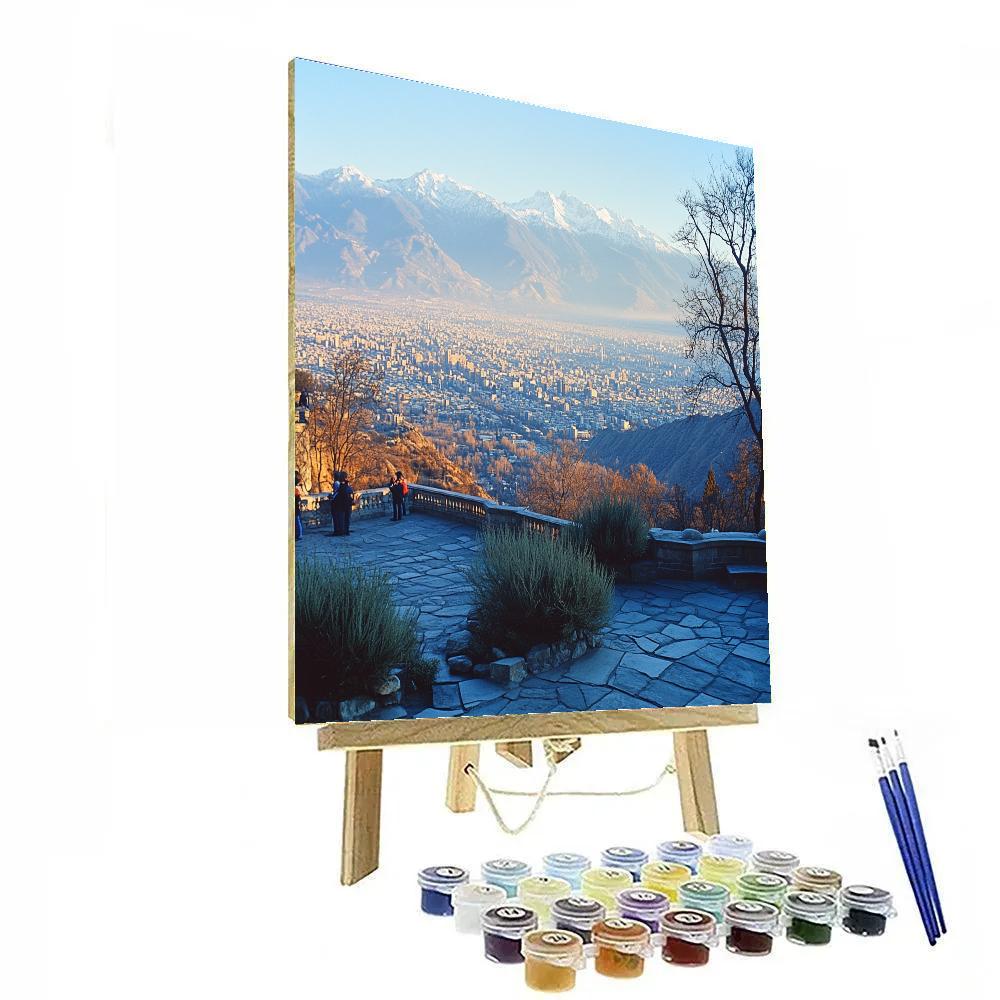 City View From Mirador Cerro San Cristobal Santiago Chile paint by numbers