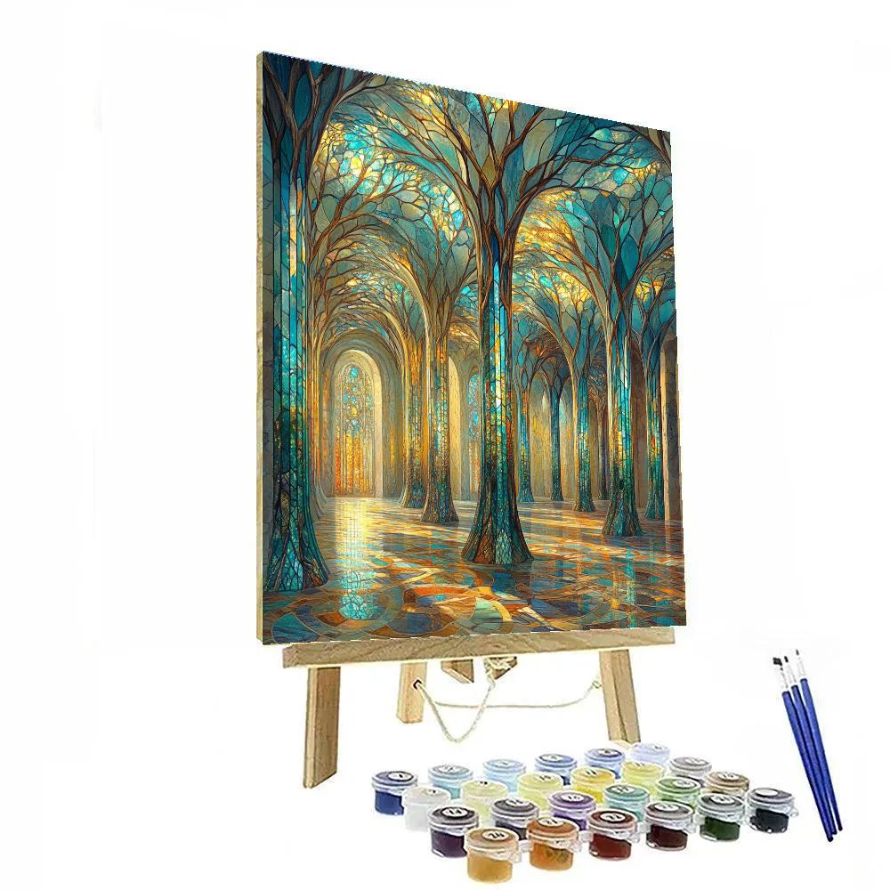 Antoni Gaudi Inspired Futuristic Cathedral Of Crystals paint by color