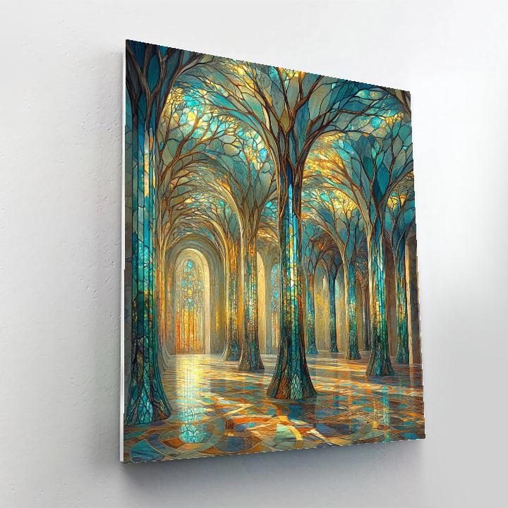 Antoni Gaudi Inspired Futuristic Cathedral Of Crystals paint by color