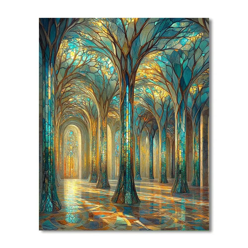 Antoni Gaudi Inspired Futuristic Cathedral Of Crystals paint by color