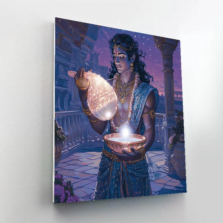 Vishnu And The Star Pearl Conch Paint by numbers art
