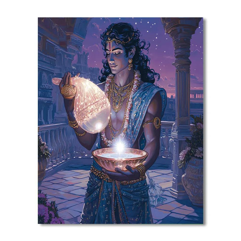Vishnu And The Star Pearl Conch Paint by numbers art