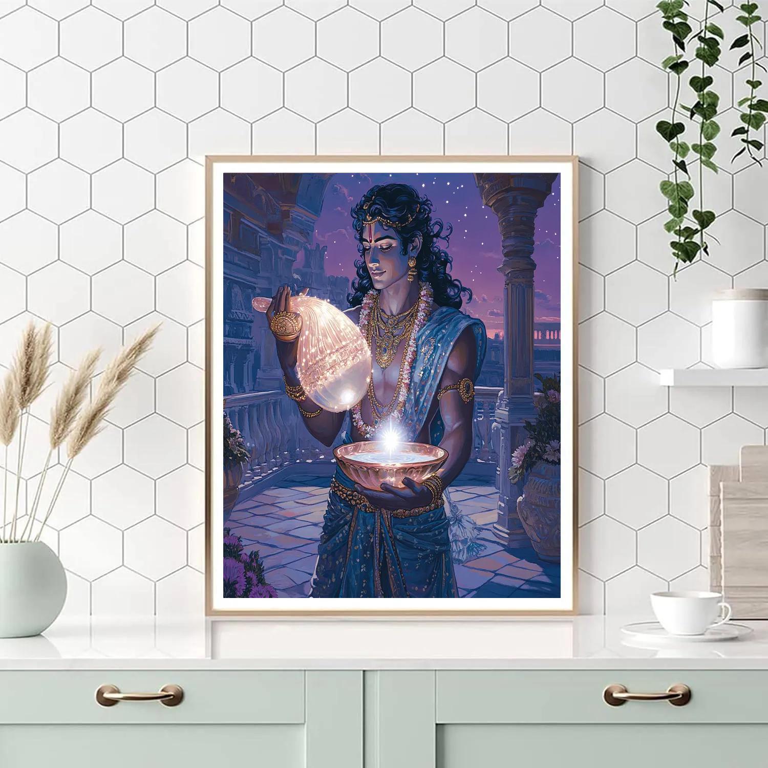 Vishnu And The Star Pearl Conch Paint by numbers art