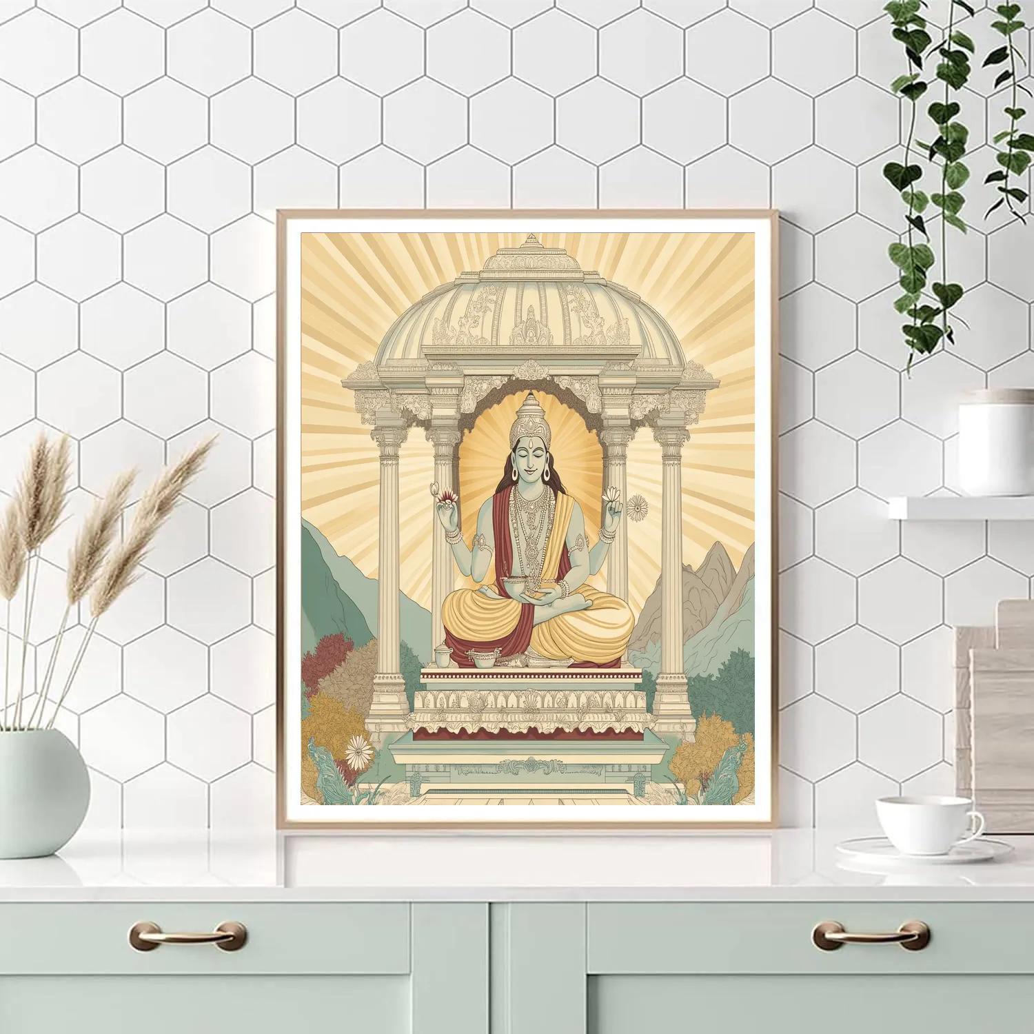 Celestial Pavilion Brahma In Sunrise Paint by numbers art