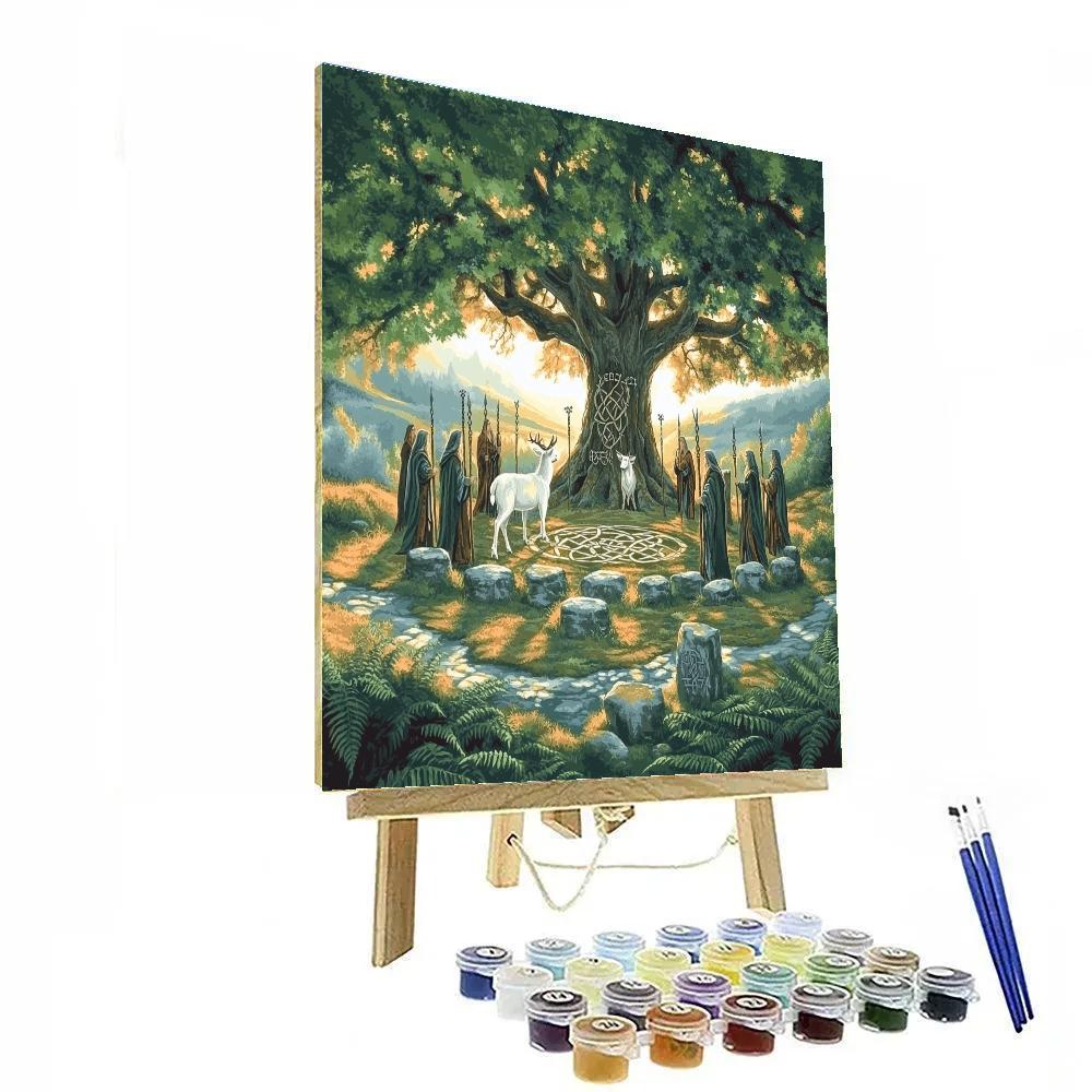 Forest Moot With Celtic Knot Shadows Painting by numbers kit