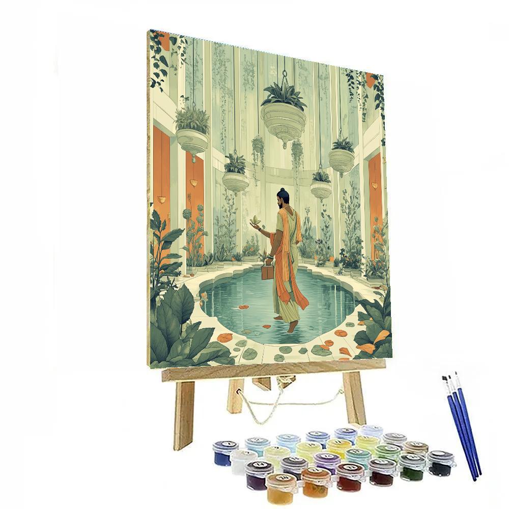 Brahma In The Floating Garden Atrium Paint by numbers kits