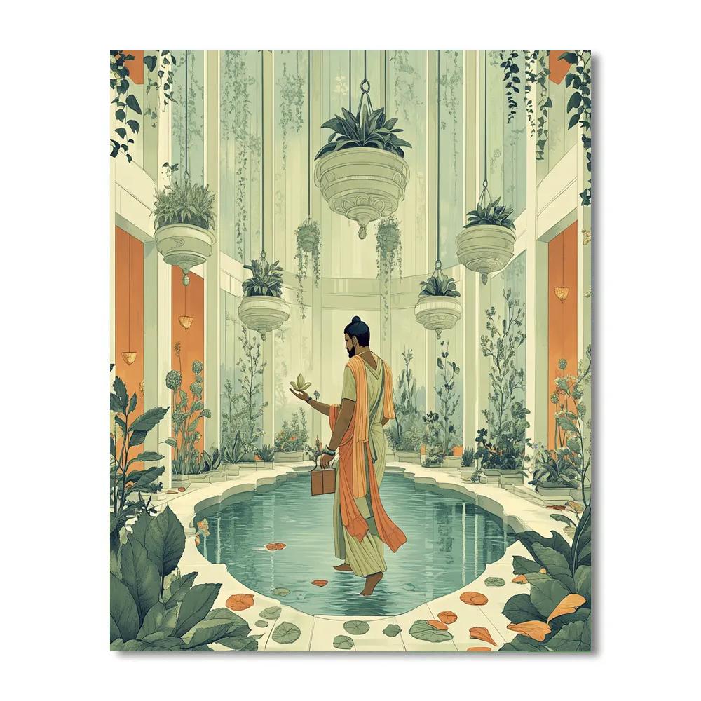 Brahma In The Floating Garden Atrium Paint by numbers kits