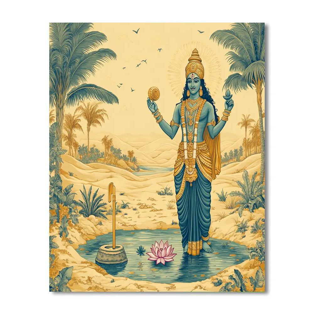 Vishnu In The Desert Oasis Of Blue Peace paint by numbers