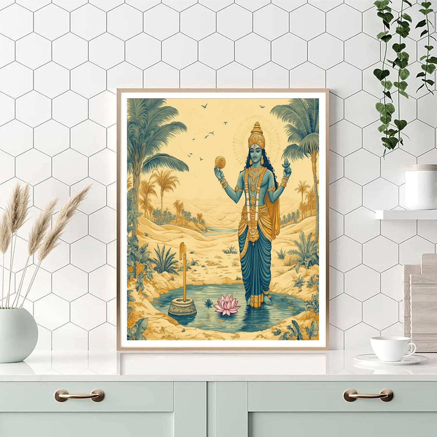 Vishnu In The Desert Oasis Of Blue Peace paint by numbers
