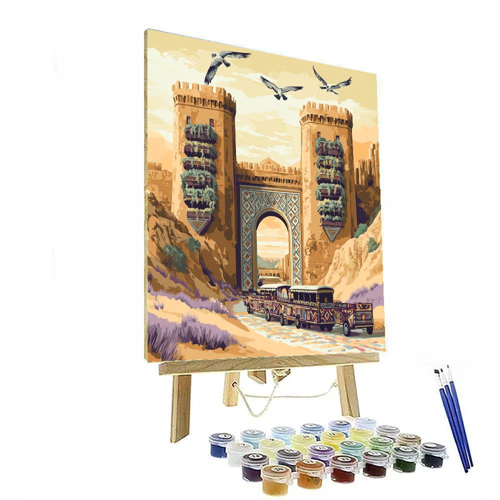Hanging Gardens Above The Castle Gatehouse Numbered painting kits