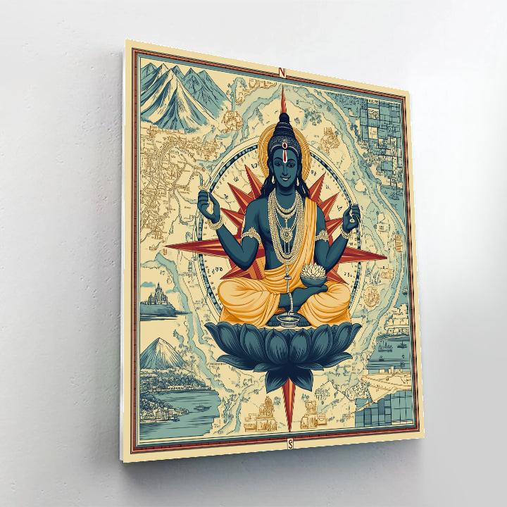 Four Direction Map With Brahma At Center paint by numbers