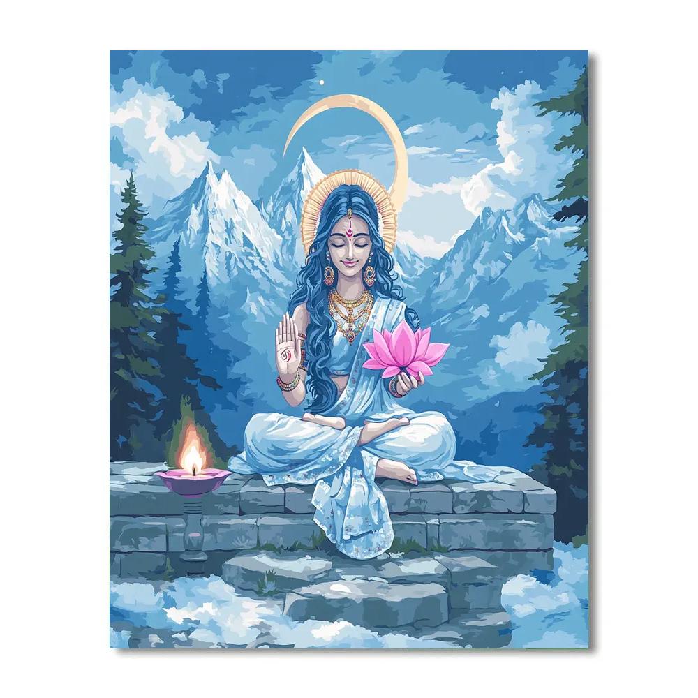 Parvati Moonlit Himalayan Terrace Paint by numbers kits