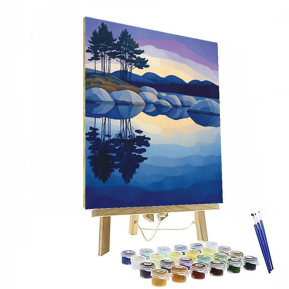 Lawren Harris Inspired Silence Of The Shield Lake paint by color