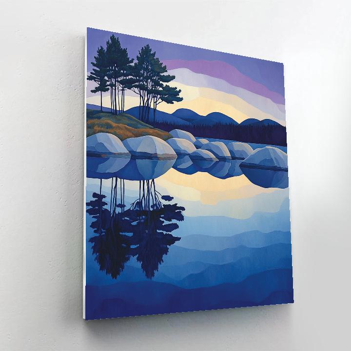 Lawren Harris Inspired Silence Of The Shield Lake paint by color