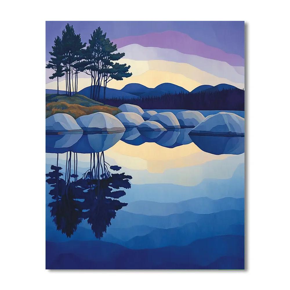 Lawren Harris Inspired Silence Of The Shield Lake paint by color