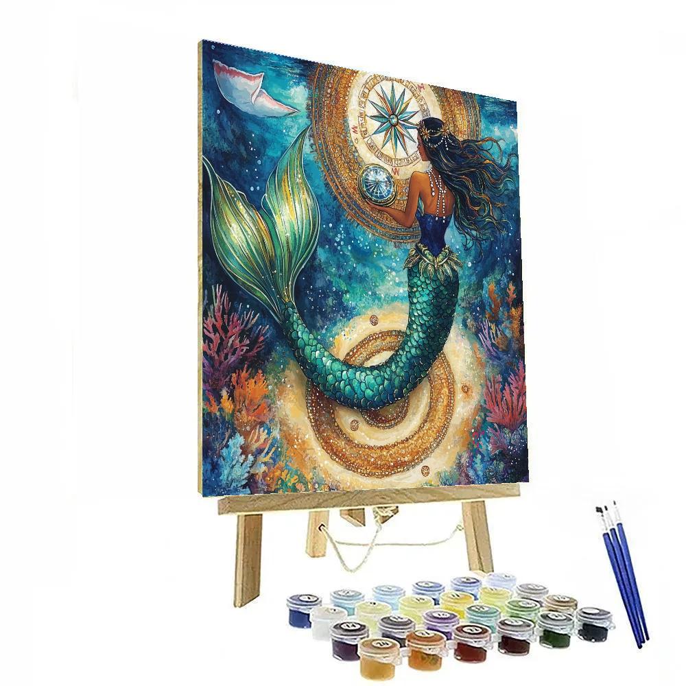 Tideglass Mermaid Cartographer Number painting