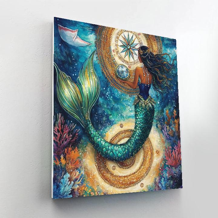 Tideglass Mermaid Cartographer Number painting