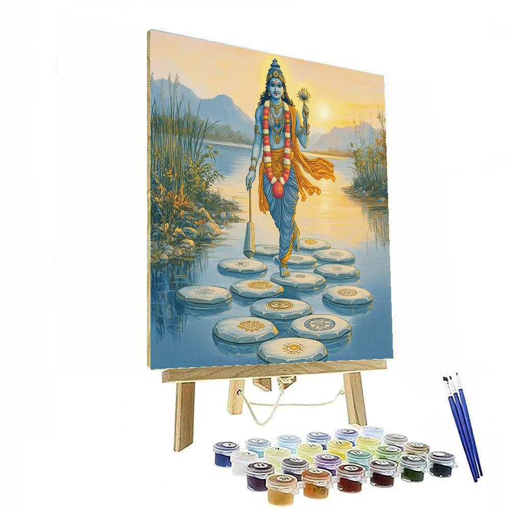 Vishnu On The Floating Stone Disc Path Number painting