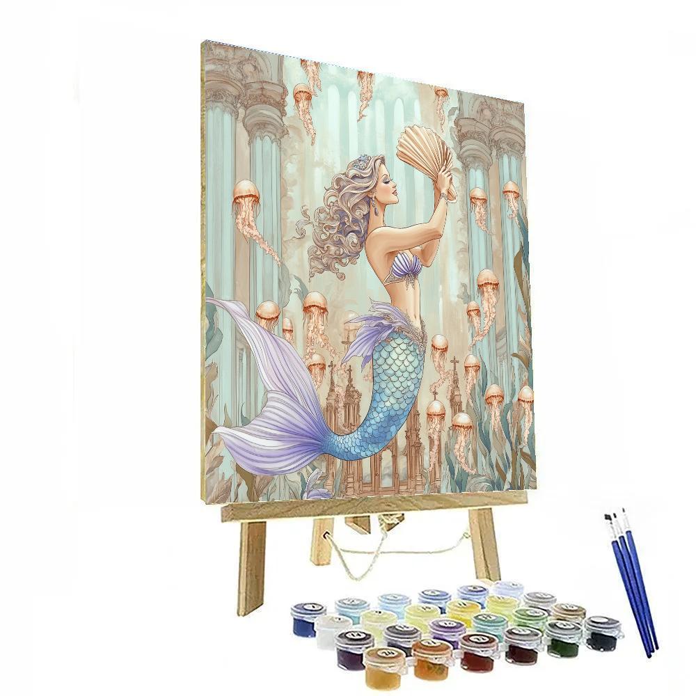 Moonlit Kelp Cathedral With Mermaid Choir paint by number