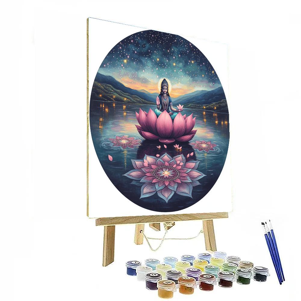 Parvati In Cosmic Lotus Lake painting number kit