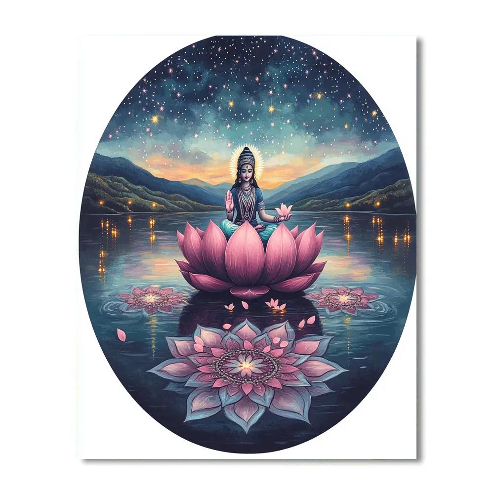Parvati In Cosmic Lotus Lake painting number kit