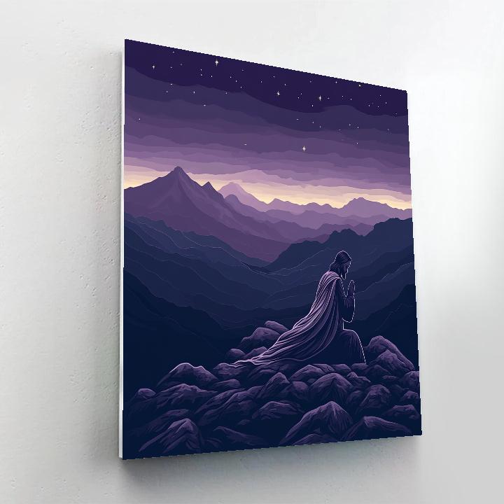 Jesus Prayer On Mountain Ridge At Twilight DIY paint by numbers
