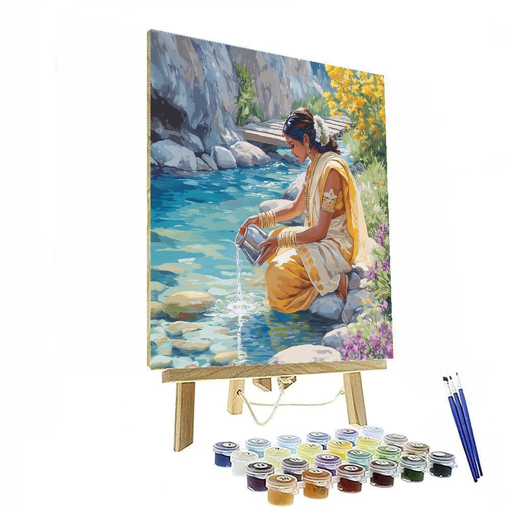 Mountain Stream Parvati Offering Paint by numbers art