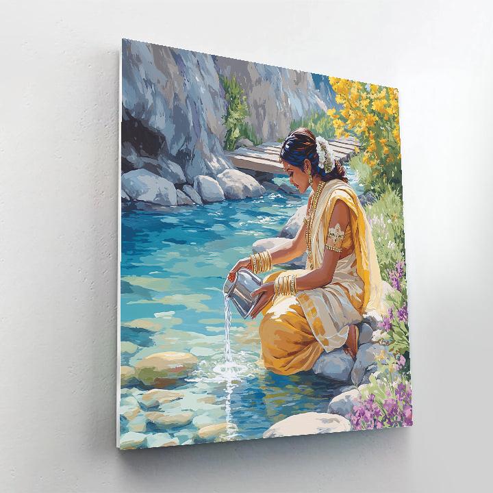 Mountain Stream Parvati Offering Paint by numbers art