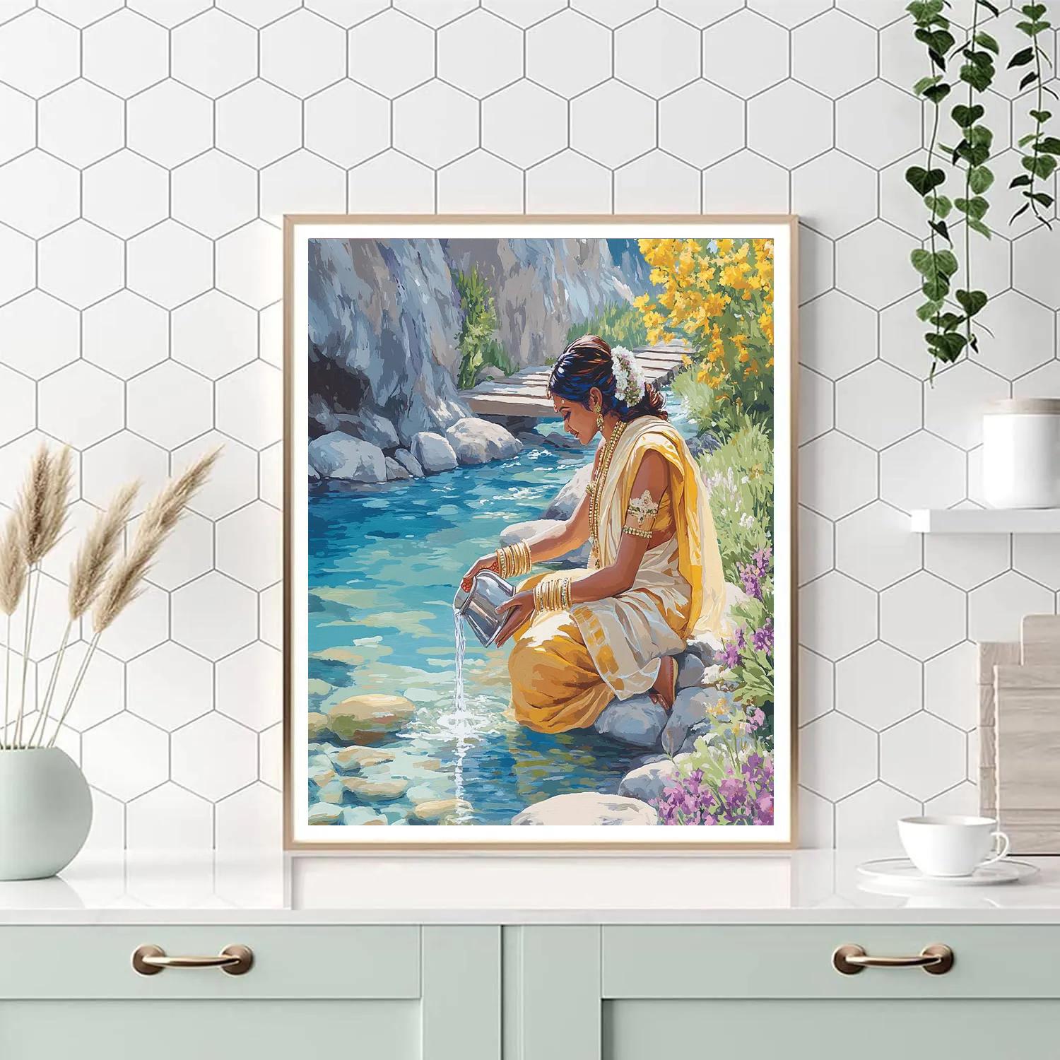 Mountain Stream Parvati Offering Paint by numbers art