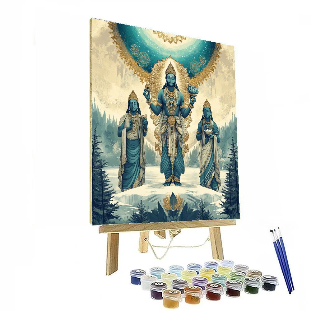 Brahma With Aurora Mandala Sky Paint by numbers kits