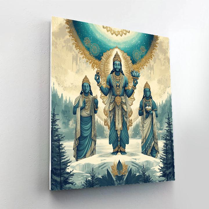 Brahma With Aurora Mandala Sky Paint by numbers kits