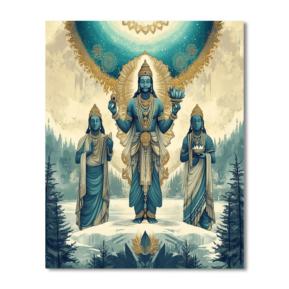 Brahma With Aurora Mandala Sky Paint by numbers kits