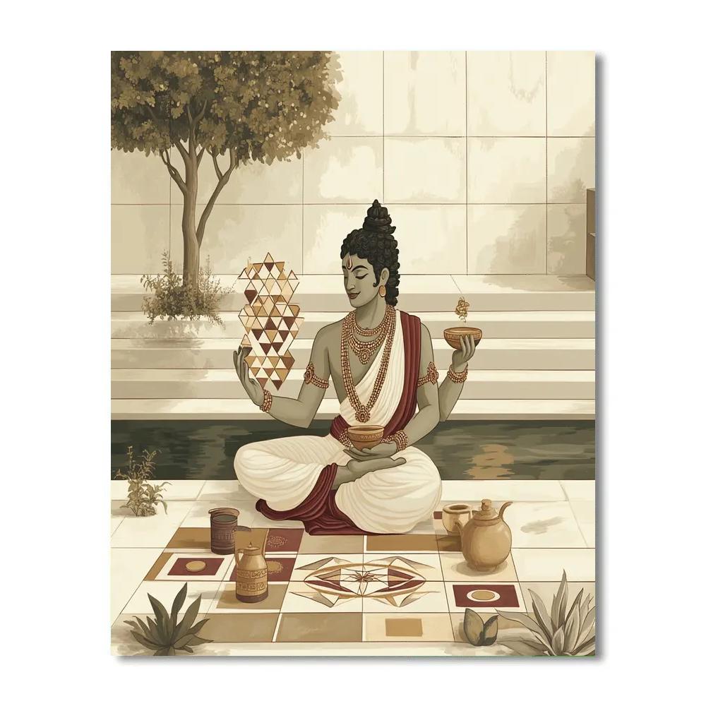 Brahma Courtyard Of Quiet Geometry paint by color