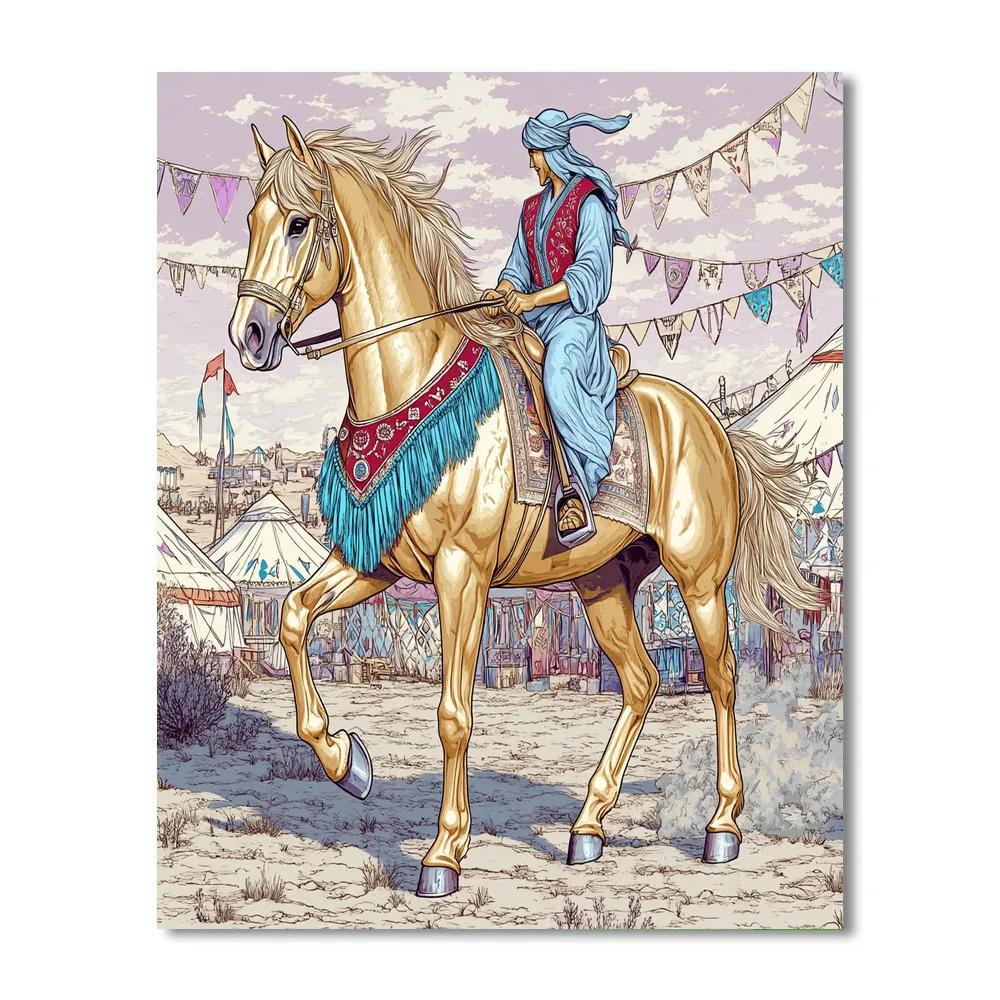 Nomad Festival Ride With Horse Paint by numbers kits