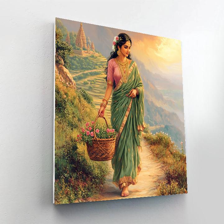 Parvati And The Himalayan Herb Basket DIY paint by numbers