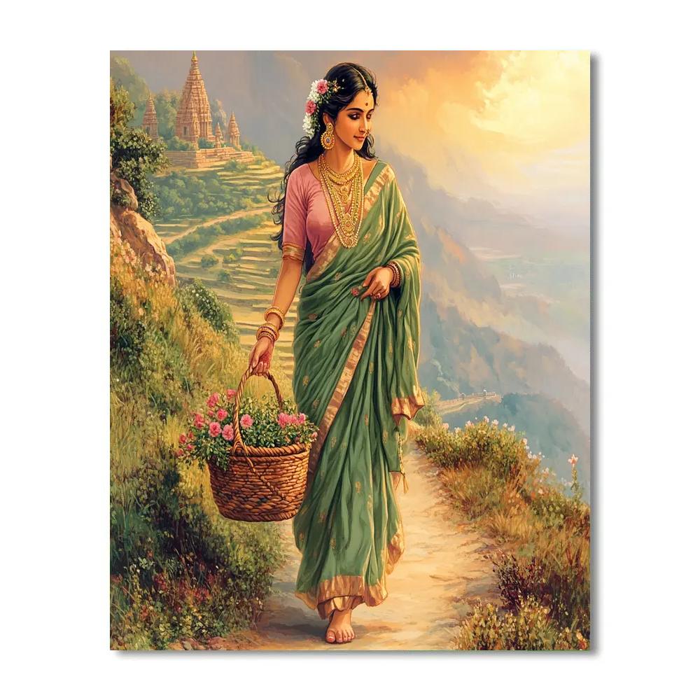 Parvati And The Himalayan Herb Basket DIY paint by numbers