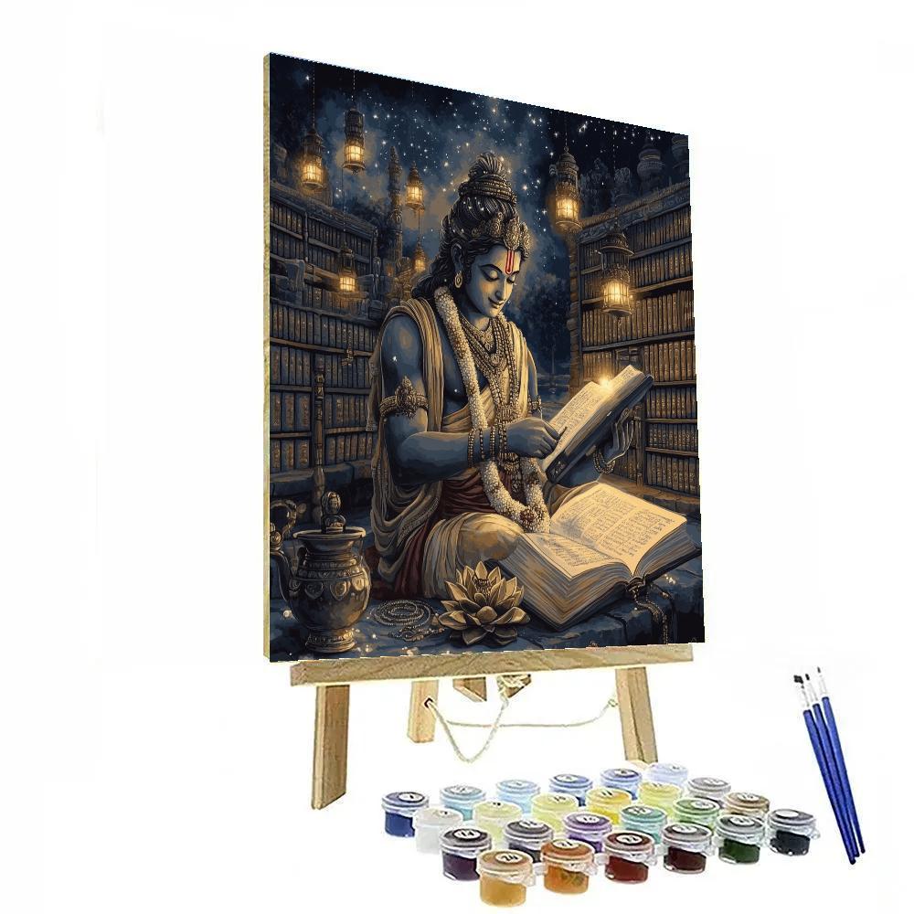 Brahma Lantern Library At Night Painting by numbers kit