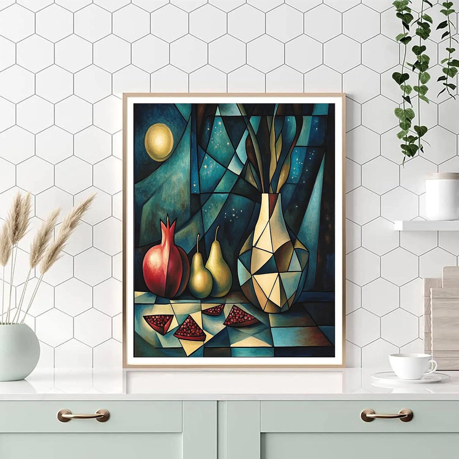 Pablo Picasso Inspired Nebula Orchard Still Life Number painting