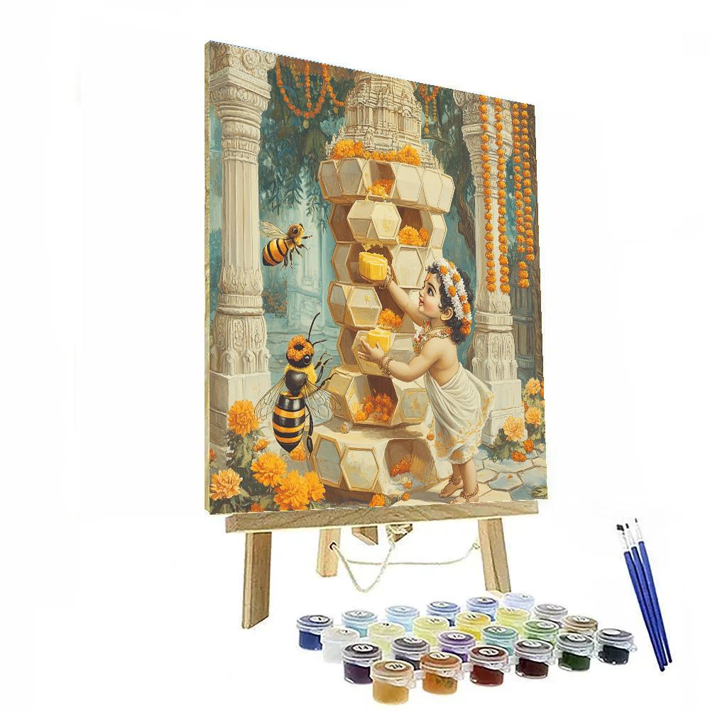 Krishna And The Honeycomb Temple Of Butter DIY paint by numbers