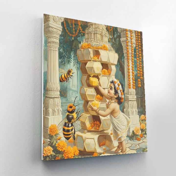 Krishna And The Honeycomb Temple Of Butter DIY paint by numbers