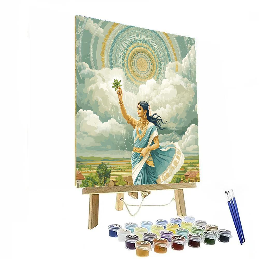 Parvati Mandala Raincloud Blessing Paint by numbers art