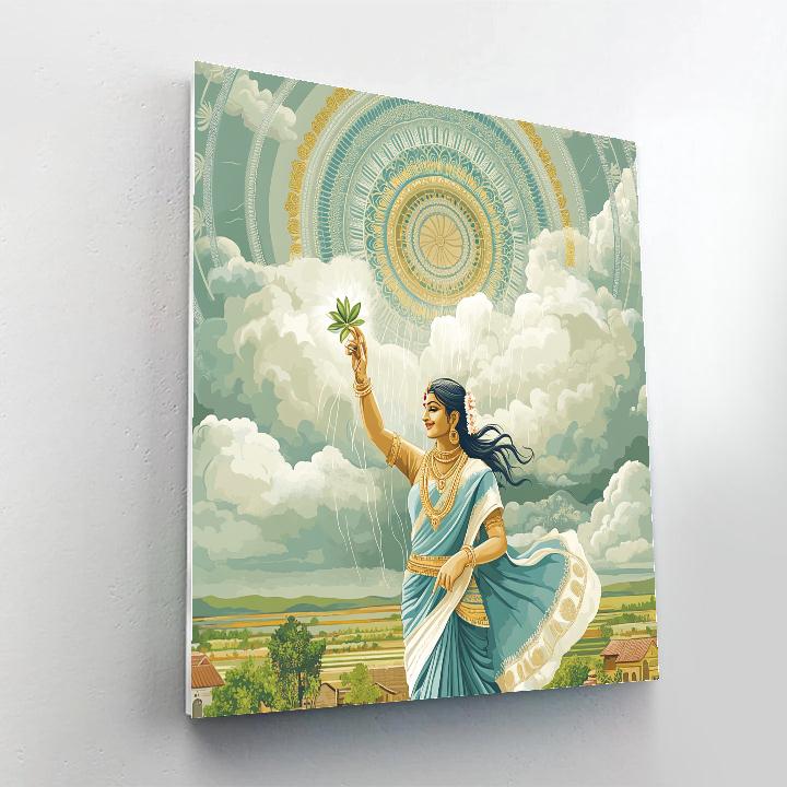 Parvati Mandala Raincloud Blessing Paint by numbers art