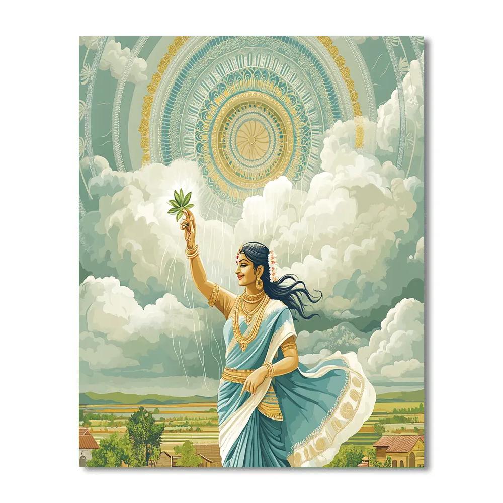 Parvati Mandala Raincloud Blessing Paint by numbers art