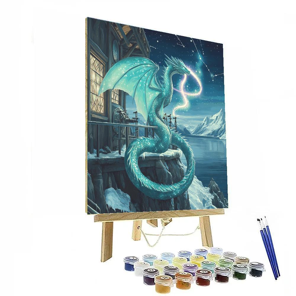 Aurora Observatory With Dragon Custodian paint by color